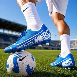 Nike Soccer Cleats Mens‎ 13 Blue Mercurial Vapor 13 Academy FG Firm Ground